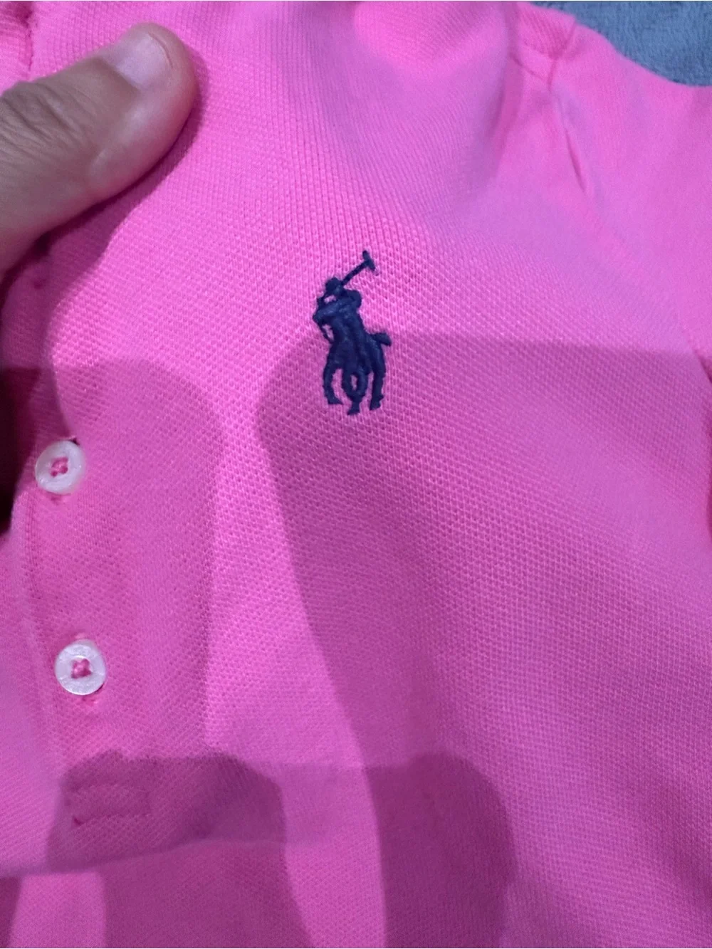 Ralph Lauren Hot Pink Girls Polo with Navy Pony